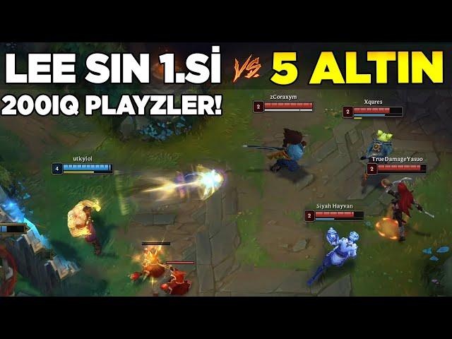 NEFESSİZ İZLEYECEKSİNİZ? LEE SIN  1.Sİ VS 5 GOLD! 1v5 YAPABİLİR Mİ?