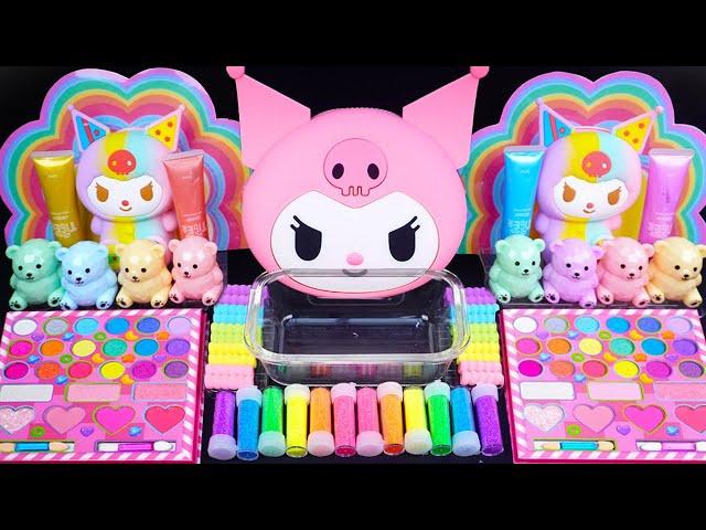 Kuromi Slime Mixing Random things into slime #ASMR #Satisfying #slimevideo #Makeupslime