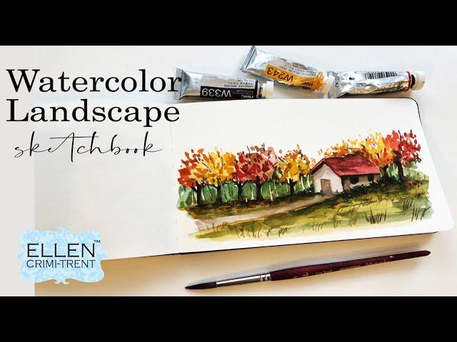 Watercolor Landscape Tutorial- sketchbook ideas