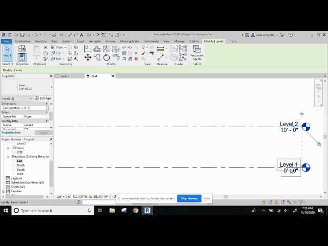 Setting Elevation Levels in Revit