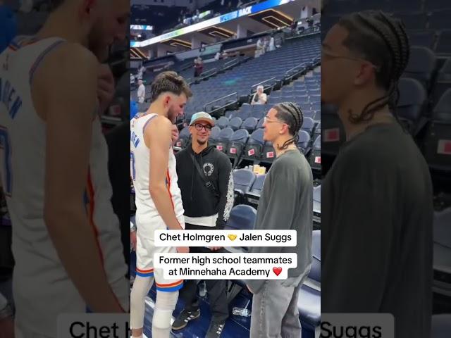 Jalen Suggs pulled up to watch his high school teammate Chet Holmgren win Game 4 in Minnesota 