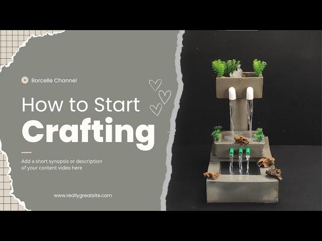 DIY Cement Crafting | Concrete Water Fountain with PVC Pipes | Tabletop Waterfall Fountain