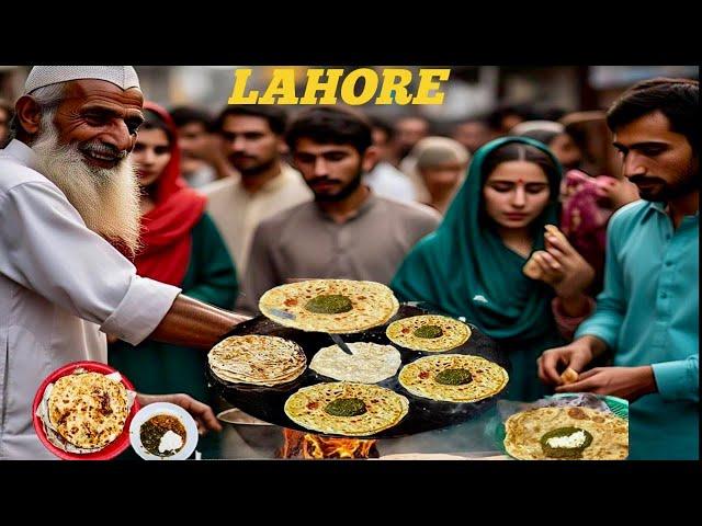 HARD WORKING OLD MAN SELLING SAAG PRATAHA ON ROADSIDE DHABA FROM 40 YEARS  CHEAPEST FOOD STREET PK