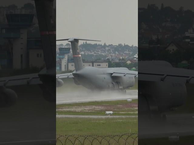 Spectacular C-5M Super Galaxy Takeoff at Stuttgart Airport