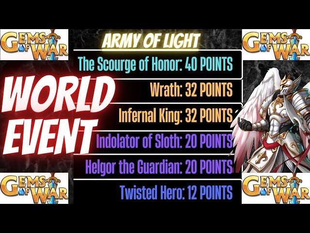 Gems of War World Event Scoring June 26th 2023 Army of Light