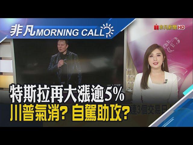 美中談判傳進展順利 美股走揚.費半大漲逾2% Robotaxi將亮相 特斯拉經勁揚逾5% 連3個交易日上漲｜主播葉俞璘｜【非凡Morning Call】20250611｜非凡財經新聞