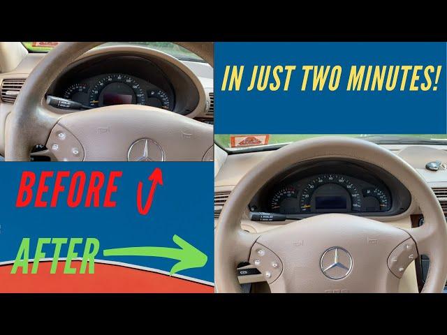 HOW TO PROPERLY CLEAN A LEATHER STEERING WHEEL -  GET RID OF STICKINESS, DIRT, & GRIME! W203