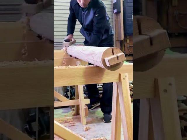 Japanese Woodworking Techniques by Japanese Shrine Carpenter Miyadaiku 宮大工  #Shorts