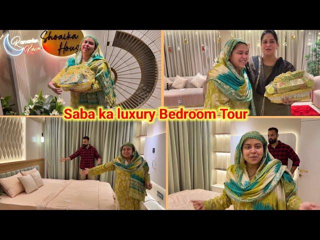 Saba Ibrahim Finally Luxury NEW BEDROOM TOUR️ Ramzan Mubarak Saba ka Jahan vlog @sabaallindiavlog