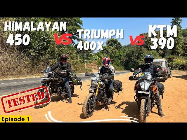 Royal Enfield Himalayan 450 vs Triumph Scrambler 400X vs KTM 390 Adventure (episode 1)