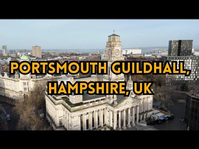 Portsmouth Guildhall, Hampshire, Drone Footage (4K)