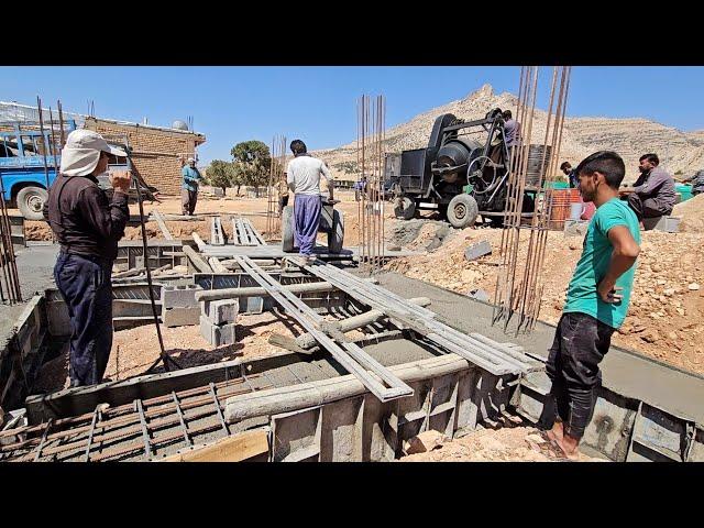 construction of the Afshin family; Foundation concreting and house construction