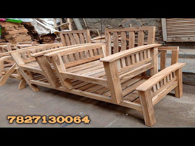 Simple teak wood sofa set || wooden sofa design || simple sofa design || @Amarjeetfurniture