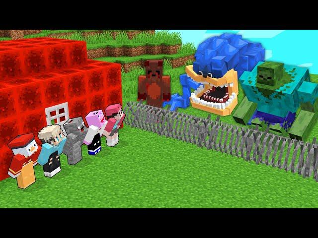 ÜBERLEBEN WIR YOUTUBER BASE VS MONSTER in Minecraft ?!