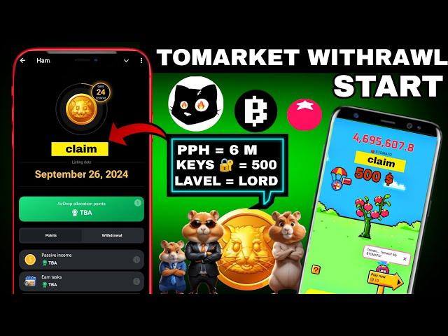 Tomarket Withrawl Start | Earn 500 $ | Hamster Kombat New Update | #hamsterkombat #tomarketlisting