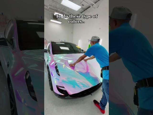 Still can’t get over how Cool this wrap color looks!  Would you choose this? #tesla #carwrap #m3