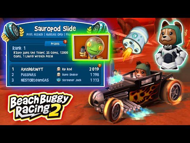 Sauropod Slide | Bone Shaker + Nova |1st Place | Beach Buggy Racing 2  | BB Racing 2