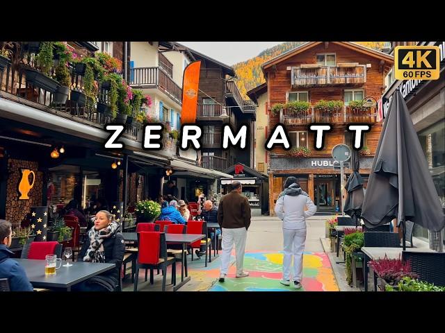 ZERMATT, THE MOST BEAUTIFUL TOWN IN SWITZERLAND 4K WALKING TOUR