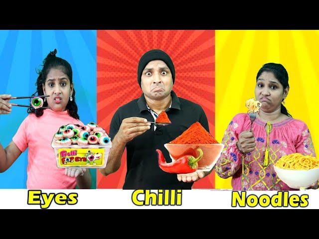 spoon vs fork vs chopsticks challenge | Food challenge | Monika Prabhu