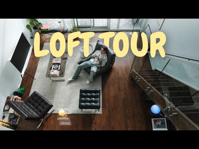 Toronto Loft Tour - 20ft Ceilings, 1,300sf, cozy minimal aesthetic