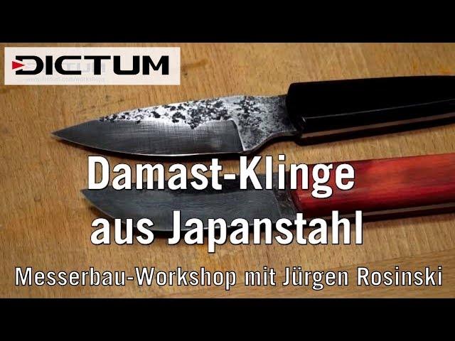 Damast-Klinge aus Japanstahl (2) - Messergriffe und Finishing - DICTUM Kursimpressionen