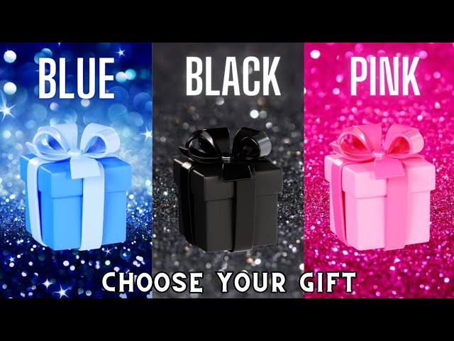 Choose your gift box ️|| 3 gift box challenge Blue, Black & Pink #pinkvsblue #chooseyourgift