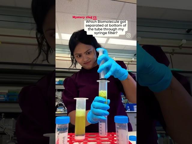 Tell me which biomolecule came out in the filtration tube. Can your scientific skills identify?