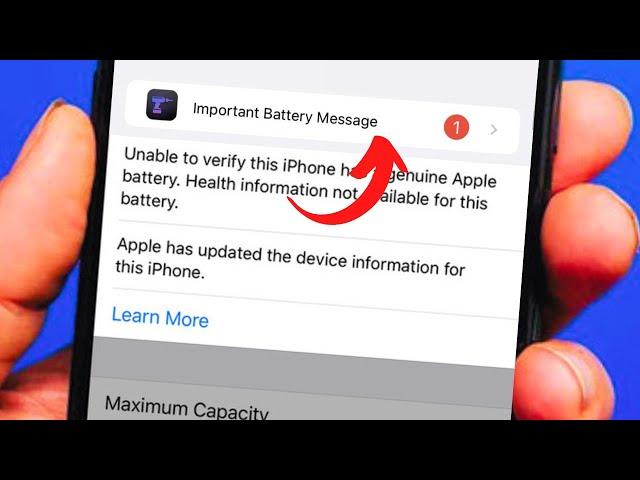 How to remove important battery message in iPhone / 11 / 12 Pro / 13 Pro Max /X Xs Max/ 8/7 plus Fix