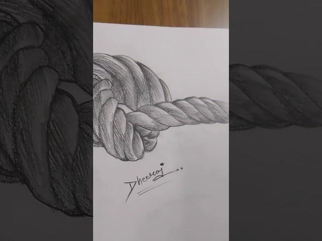 knotted rope realistic shading | sketch by dheeraj #drawing #realistic #shading #sketch