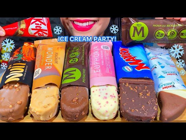 ASMR CHOCOLATE ICE CREAM PARTY! MAGNUM, KINDER, KITKAT, NUII, MAXIBON MUKBANG MASSIVE Eating Sounds