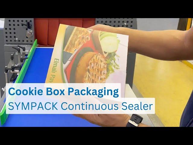 Cookie Box Packaging | SYMPACK Continuous Sealer Shrink Wrapping Machine
