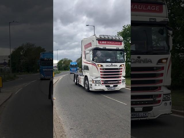 SCANIA R580 V8 | DAF XF  Truckfest Lincoln leave #truck