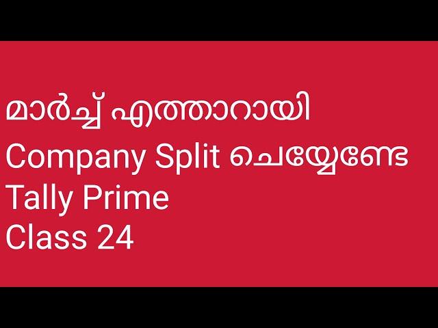 Split Company Data Tally Prime class  24