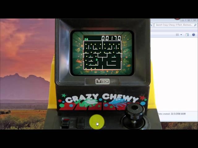 Handheld Game & Watch Crazy Chewy VTech Electronic Tini Arcade Simulator look like Pacman