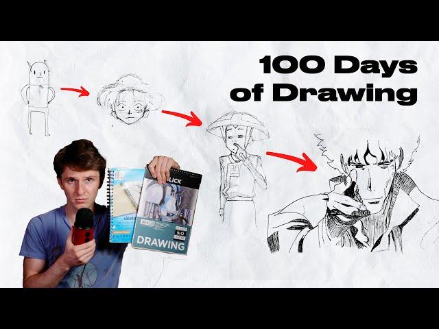 What 100 Days Of Drawing Looks Like (Beginner Sketchbook Tour)