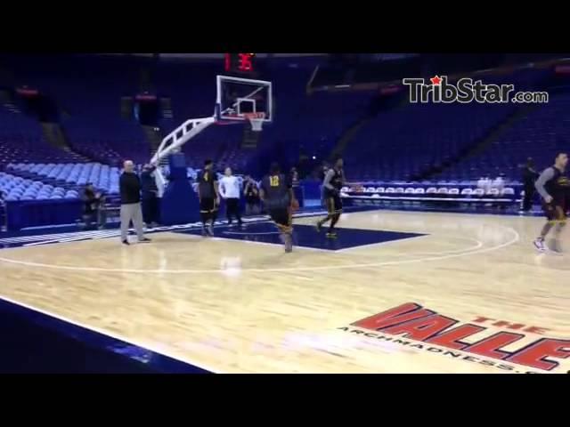 Wichita State's practice on Thursday at the Scottrade Center in St. Louis.