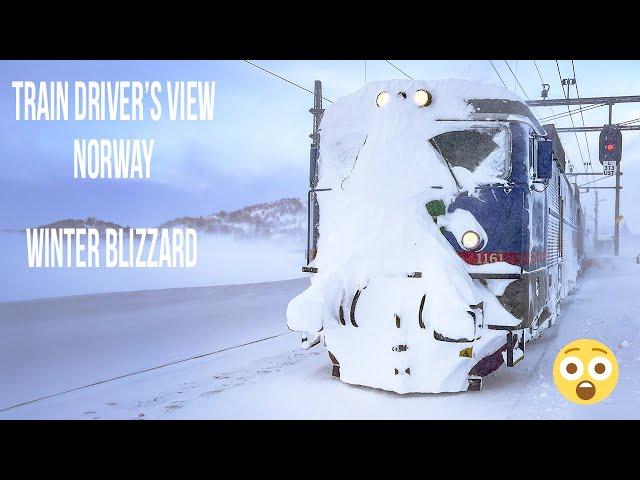 4k CAB VIEW: Train Plows Through Winter Blizzard Like A Boss