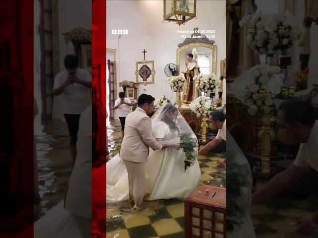 Even a typhoon couldn’t ruin this wedding day. @BBCNews #BBCNews