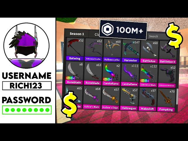 I Logged INTO THE MOST RICHEST PLAYER in MM2..(Roblox Murder Mystery 2)