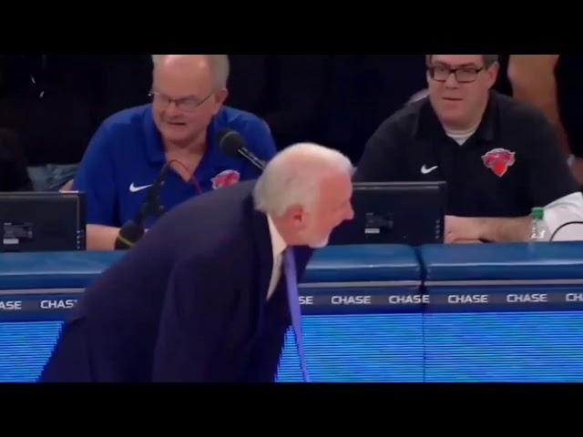 Gregg Popovich Reaction on Manu Ginobili's Lobshot/clutch shot