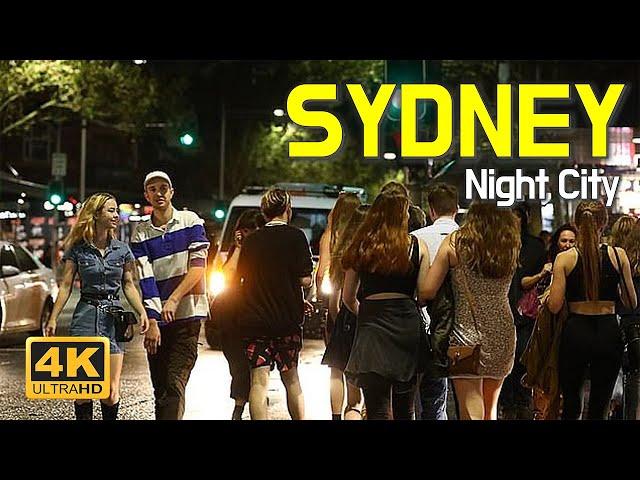 Sydney Australia Walking Tour - Night City Walk | 4K