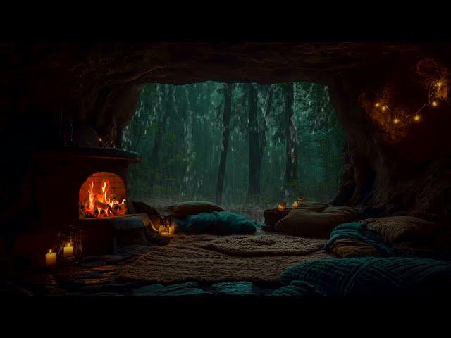 Tranquil Rain and Fireplace Ambience | Perfect Soundscape for Calm, Sleep, and Inner Peace