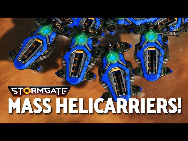 Sick Vanguard vs Celestials match with MASS HELICARRIERS - Stormgate