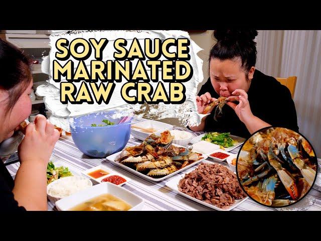 SOY SAUCE MARINATED RAW CRAB (Ganjang Gejang) 간장게장 MUKBANG 먹방 + KOREAN BBQ EATING SHOW!