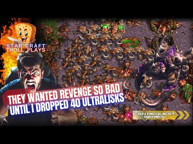 StarCraft Troll Plays  |  Using 40 Ultralisks to Drop & Kill Players #4 |  How To Gameplay