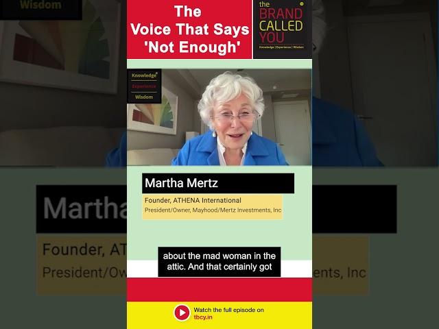 The Voice the Says "Not Enough" | Martha Mertz | ATHENA International