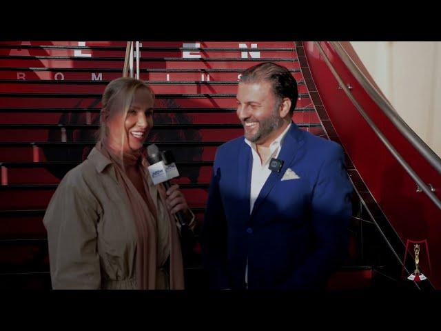 David Serero on Red Carpet TV with Marina Kuffa for his LA Premiere of ROCANCOURT, The Film (2024)