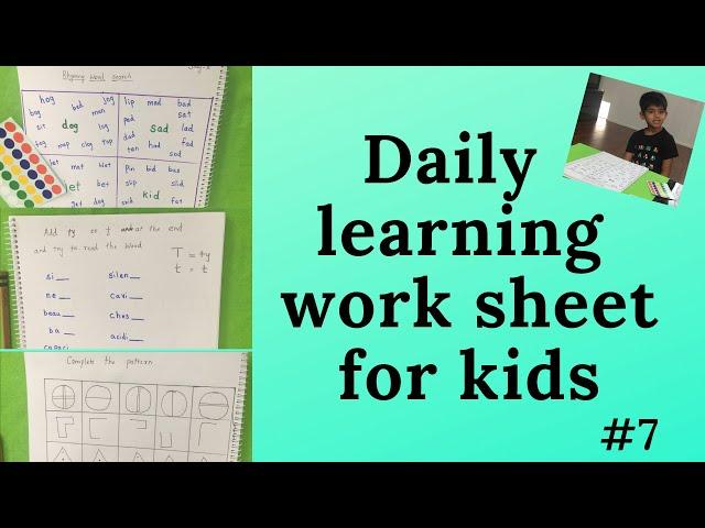 Daily learning worksheets for 3 to 6 years kids | DIY activity sheets for kids