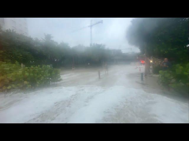 Hurricane Milton Storm Surge Closes Vanderbilt Beach Park and Gulf Shore Dr. in North Naples, FL