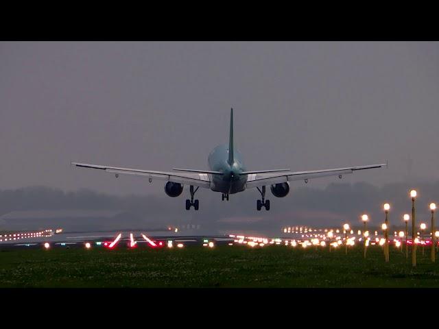 Plane Landing From Behind - Copyright Free Stock Footage Clip